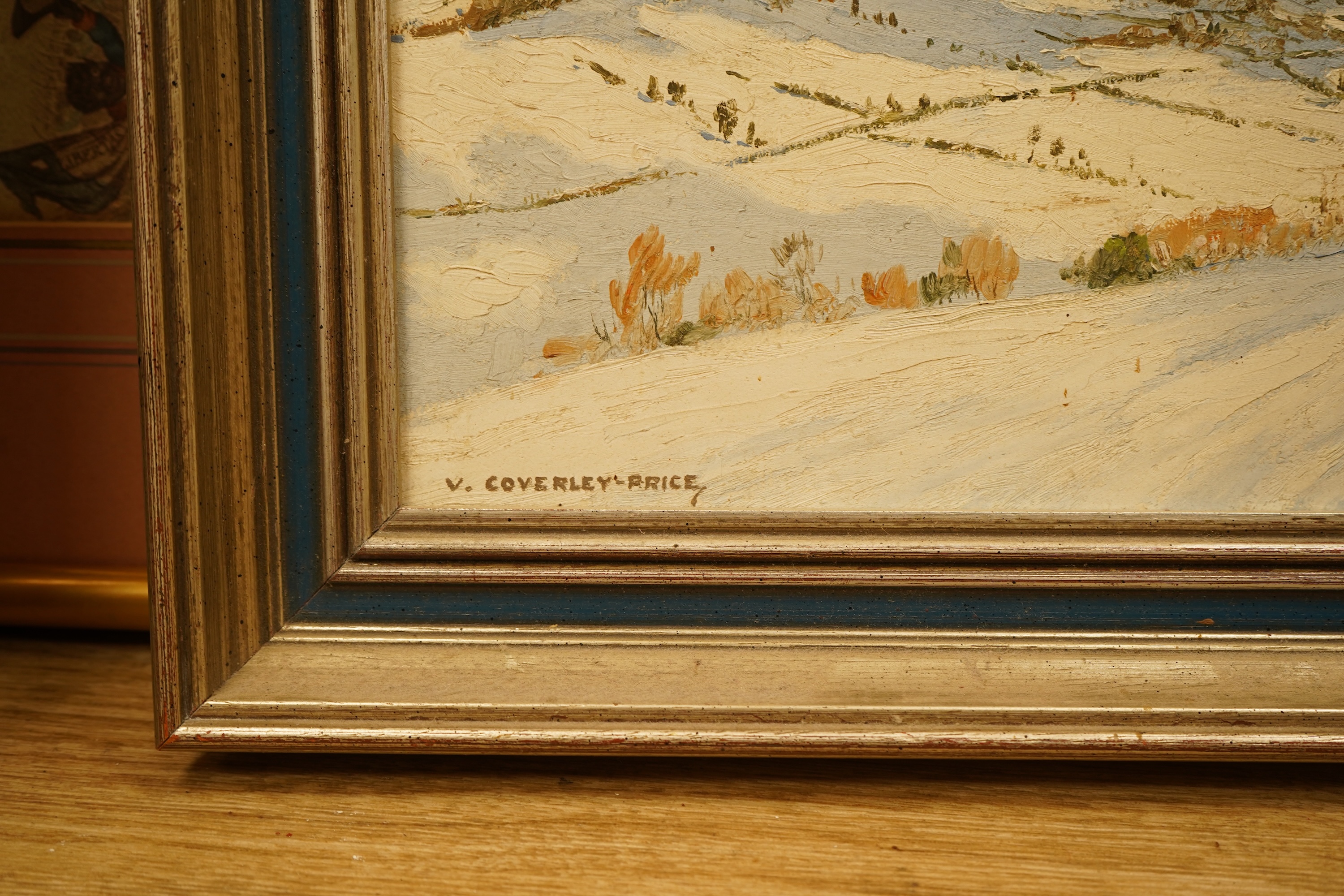 Victor Coverley-Price (1901-1988), Snowy winter landscape, signed, oil on canvas board, 28 x 39cm